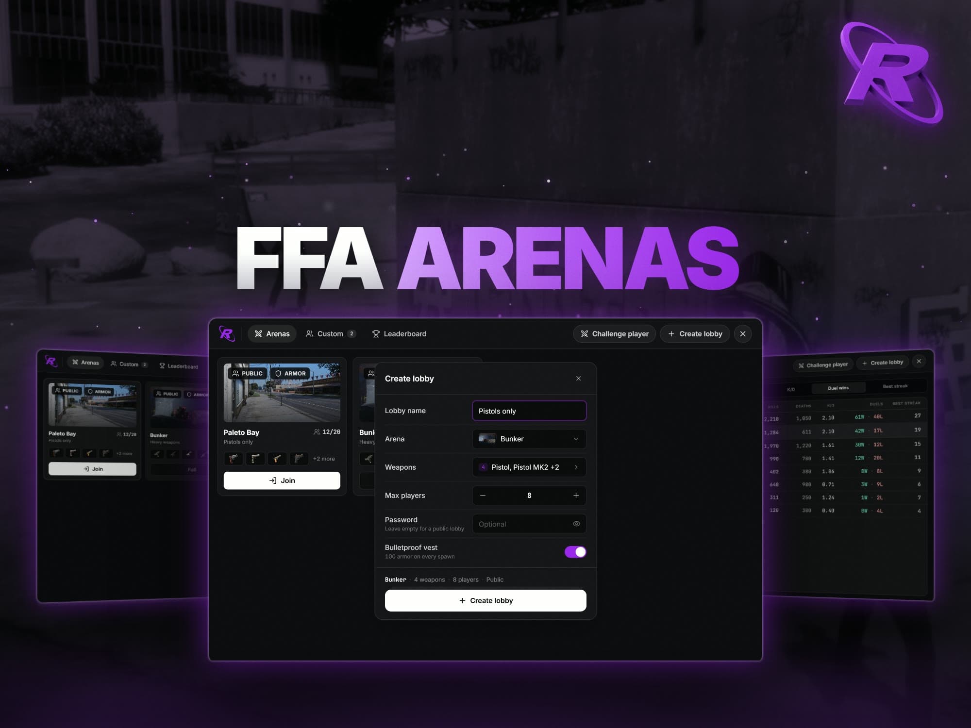 r_ffa: FiveM Free-For-All Arena Script for QBCore, ESX & QBox